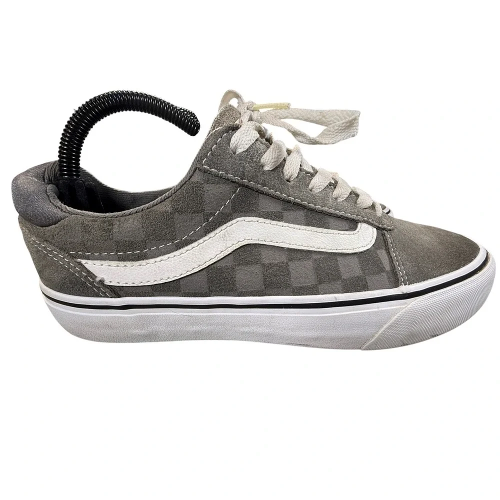 Vans‎ Old Skool Grey Checkerboard Suede Low Top Sneakers Mens 7.5 Women 9